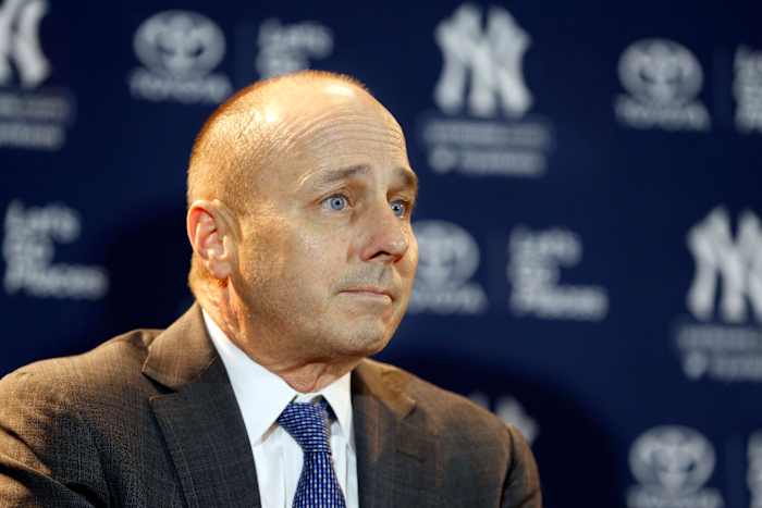 Brian Cashman looking serious